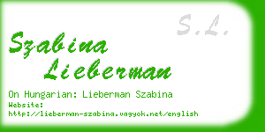szabina lieberman business card